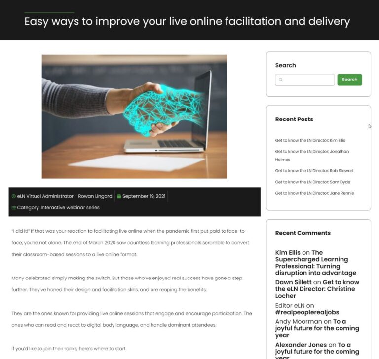 Easy Ways To Improve Your Live Online Facilitation and Delivery