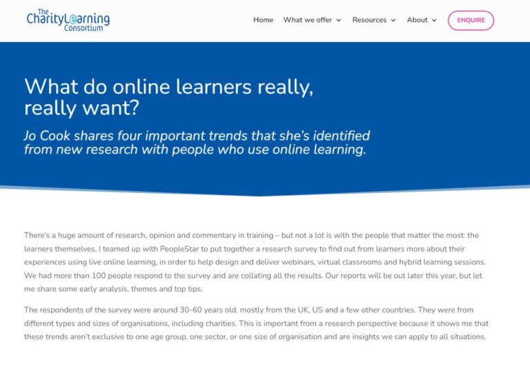 What do online learners really, really want?